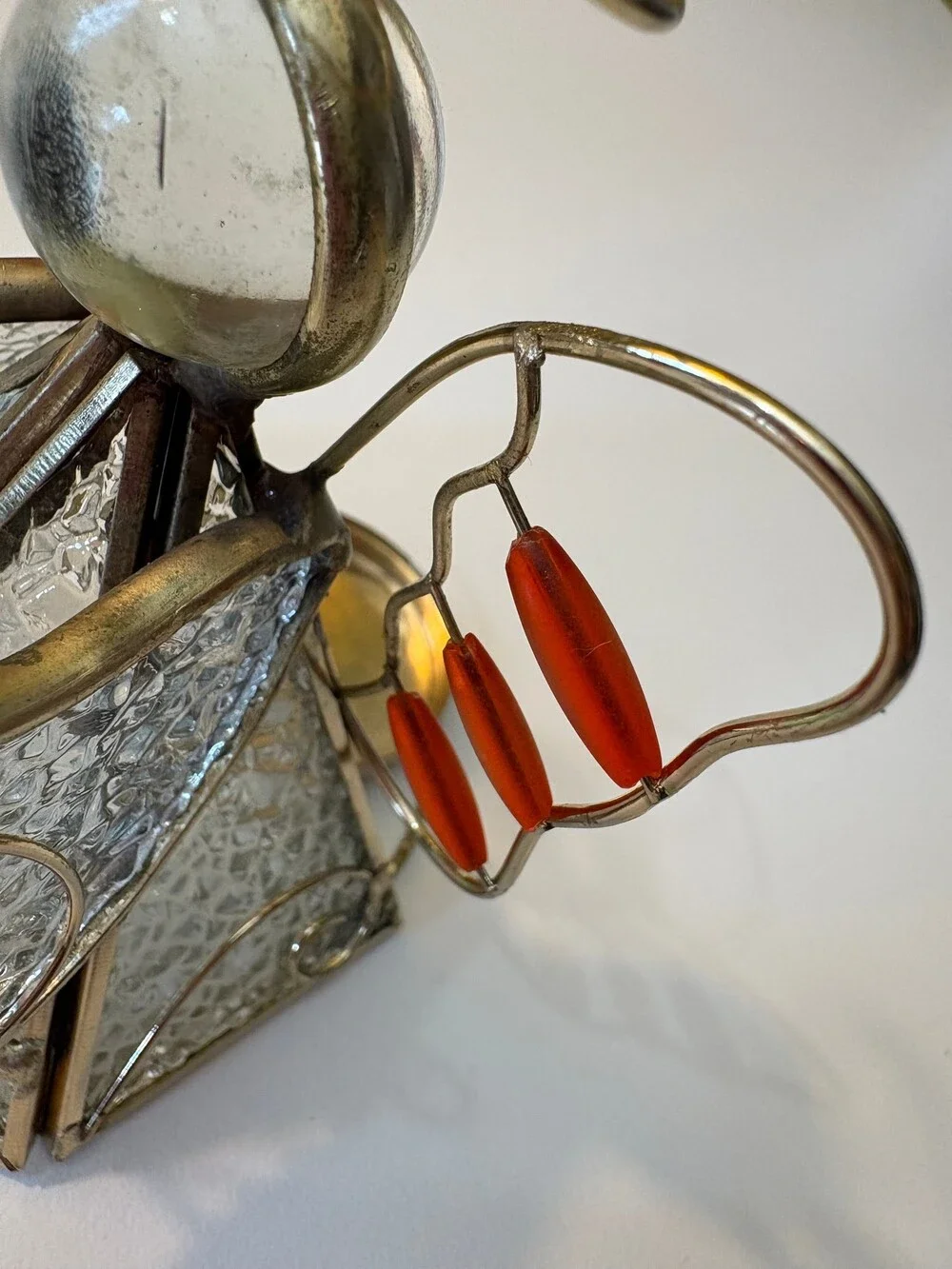 Vintage Stained Glass Angel Tea Light Candle Holders Set of 2 Christmas Brass Mu